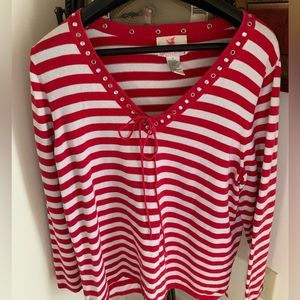 Vintage Adorable Quacker Factory Striped Light Sweater